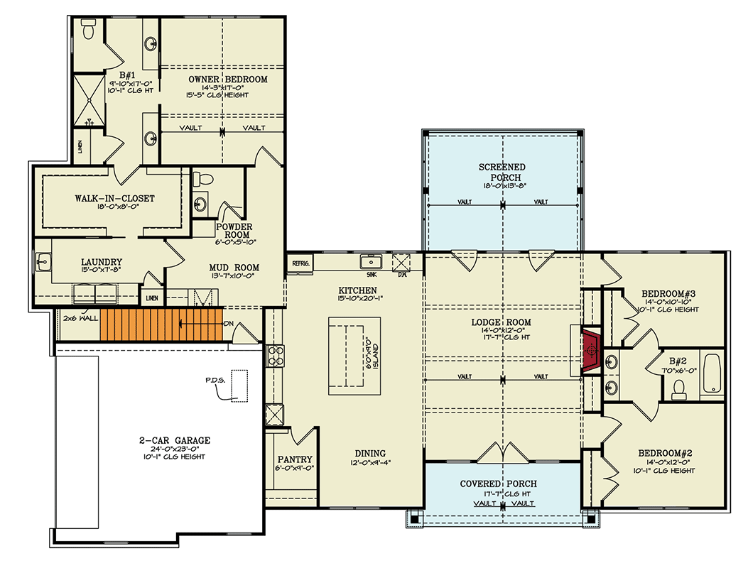 3-Bed Mountain Craftsman House Plan with Laundry Access From Master ...