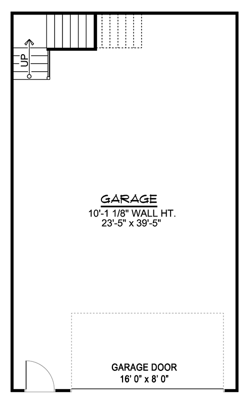 Plan 135286GRA: Traditional 2-Car Garage with Optional Loft - 960 Sq Ft - Floor Plan - Main Level - Traditional