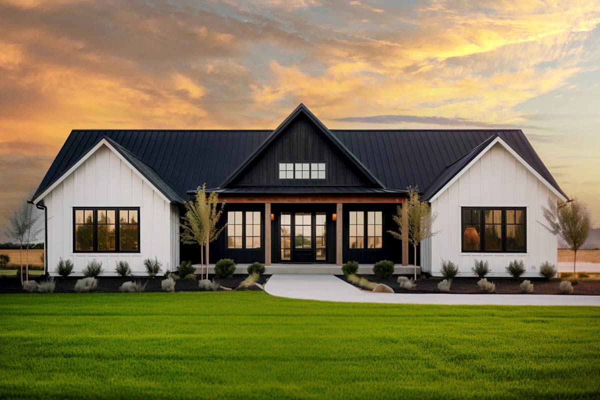 Plan 420181WNT: 4-Bed Modern Farmhouse Plan with Outdoor Kitchen and ...