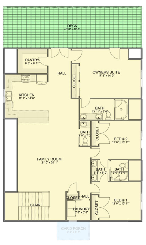 Plan 61536UT: 3-Bed Barndominium House Plan with Home Office - 2984 Sq Ft - Floor Plan - 2nd Floor