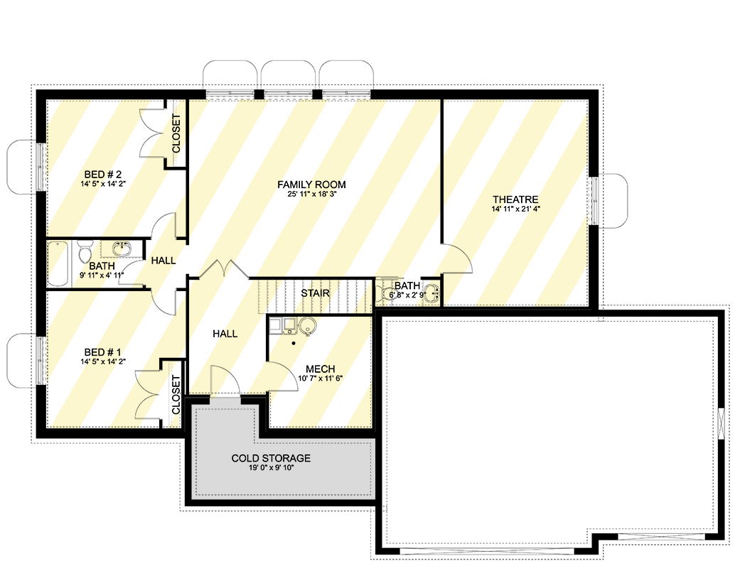 Plan 61551UT: 4-Bed Prairie-Style House Plan with Home Office and Master on First Floor - 2643 Sq Ft - Floor Plan - Optional Lower Level - Northwest, Prairie, Traditional