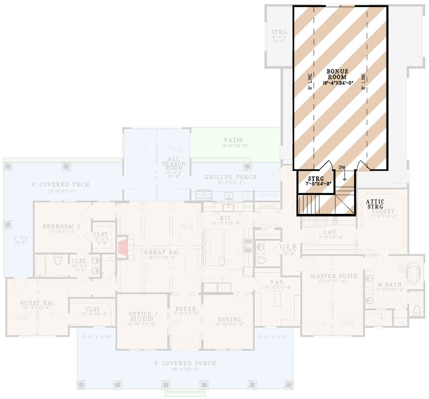 Plan 70903MK: 3-Bedroom Modern Farmhouse Plan with Outdoor Kitchen - 2580 Sq Ft - Floor Plan - Bonus Level - Country, Farmhouse, Modern Farmhouse