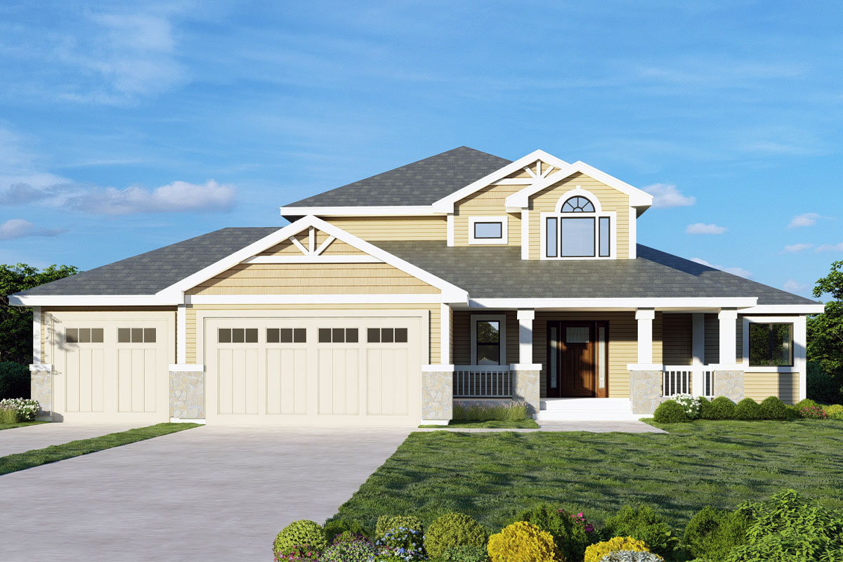 Photo inspiration: Visual Reference: Plan 267055Spk 3 Bed Traditional House Plan With Two Story