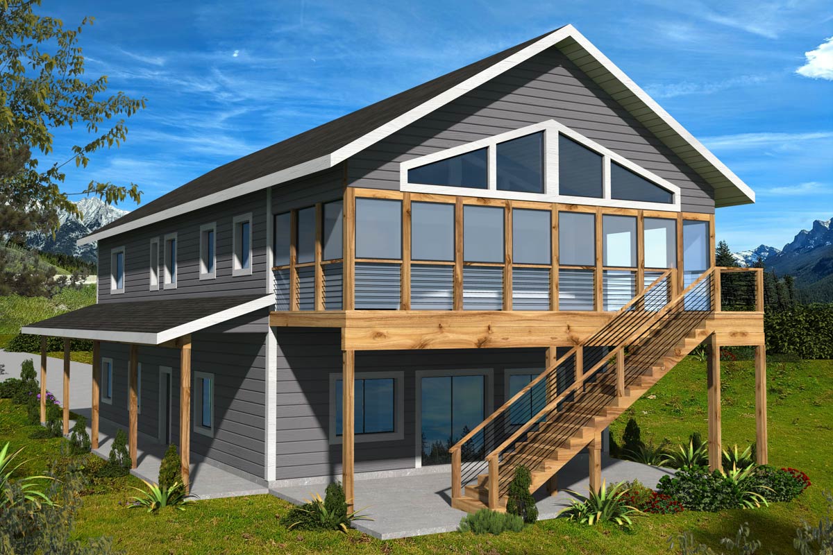 Plan 350115GH: 2-Bedroom Mountain House Plan with Screened Porch - 2465 ...