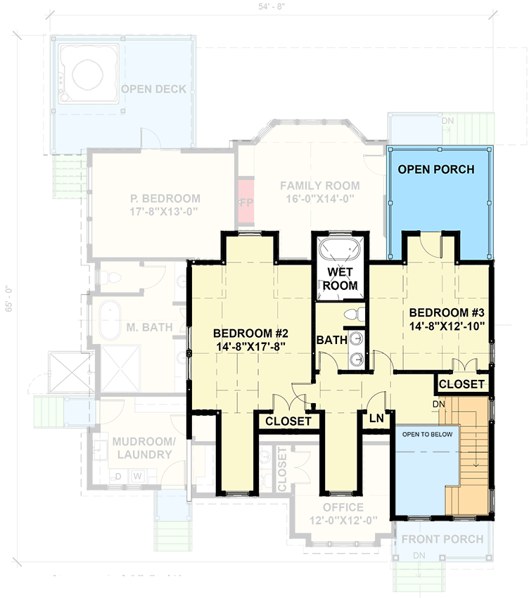 Plan 30079RT: Two-Story Country House Plan with Family Room - 3007 Sq Ft - Floor Plan - 2nd Floor - Coastal, Country