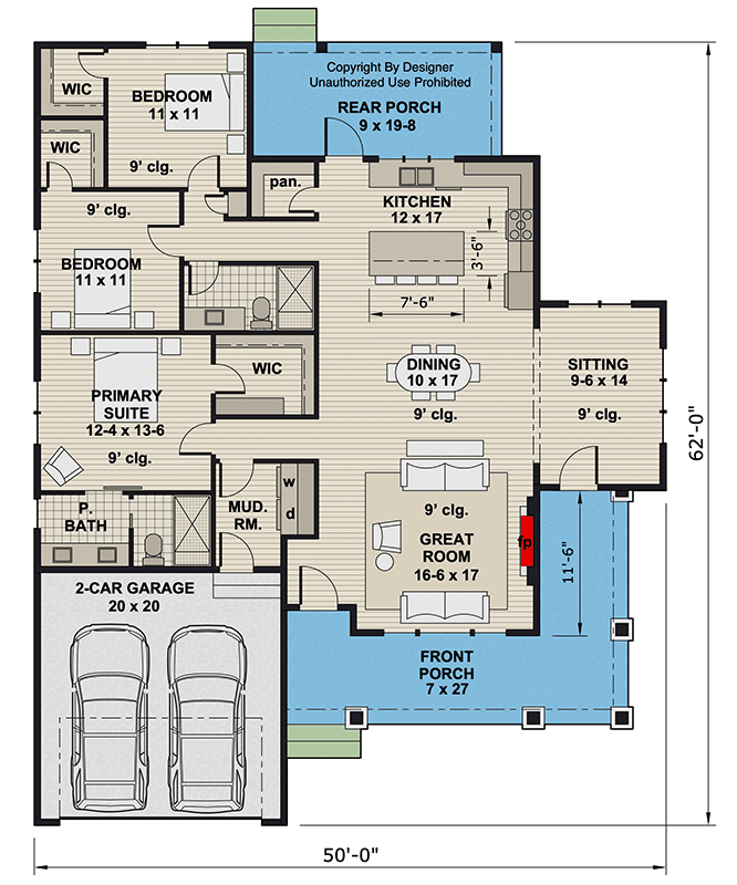 Plan 14974RK: Single-Story Country House Plan with Wrap-Around Front ...