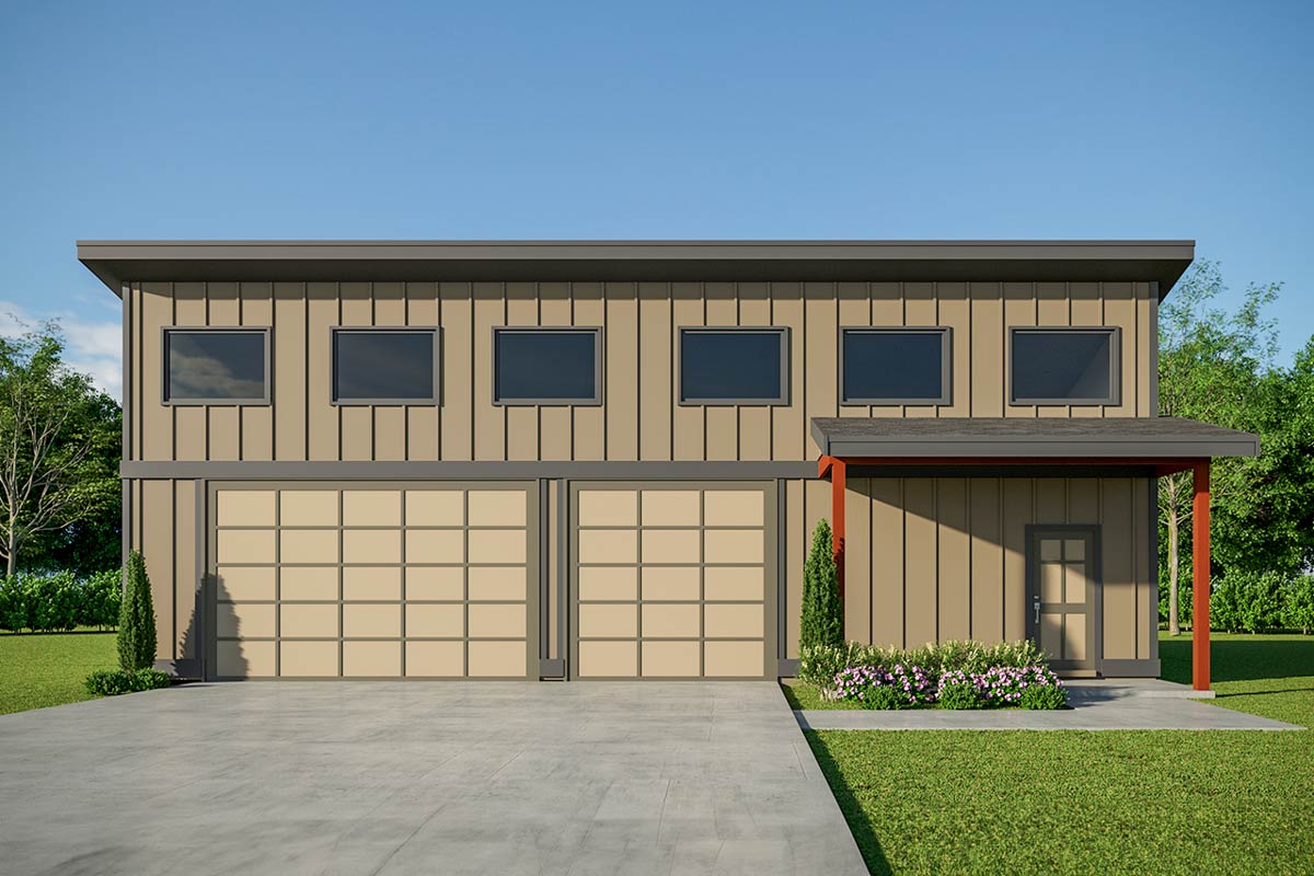 Plan 720089DA: 3-Car Contemporary Garage Plan with Vaulted Ceilings ...