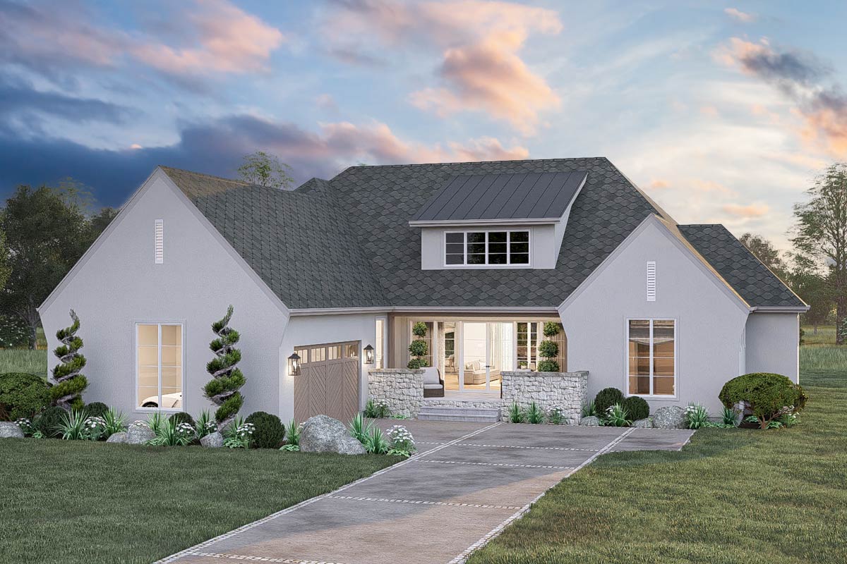 Southern Home Plan Facades Pine Grove One Story Modern Farmhouse Style