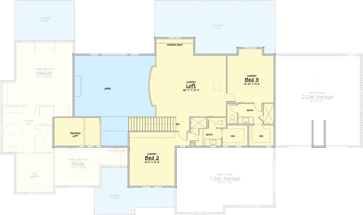 Plan 910109WHD: 3-Bed New American House Plan with Study and Seasonal Room - 4859 Sq Ft - Floor Plan - 2nd Floor - Craftsman, New American