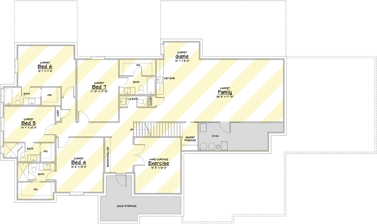 Plan 910109WHD: 3-Bed New American House Plan with Study and Seasonal Room - 4859 Sq Ft - Floor Plan - Optional Lower Level - Craftsman, New American