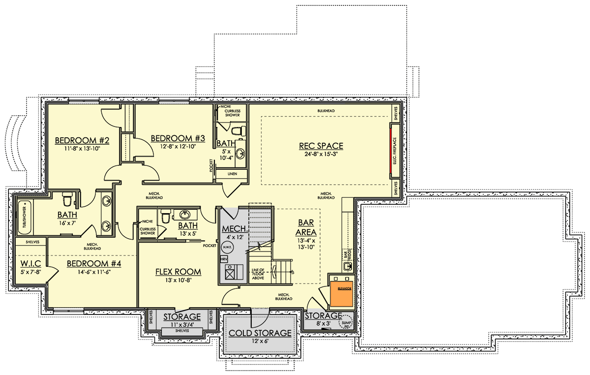 Plan 81864AB: 5-Bedroom One-Story Home Plan with 3-Car Garage and 10 Ceilings - Floor Plan - Optional Lower Level - Craftsman, Mountain, Prairie, Ranch