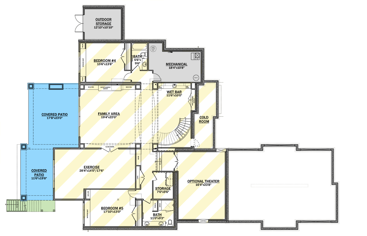 Plan 81875AB: Elegant 3-Bedroom Luxury Home with 3-Car Garage and Expansive Living Spaces - Floor Plan - Optional Lower Level - European
