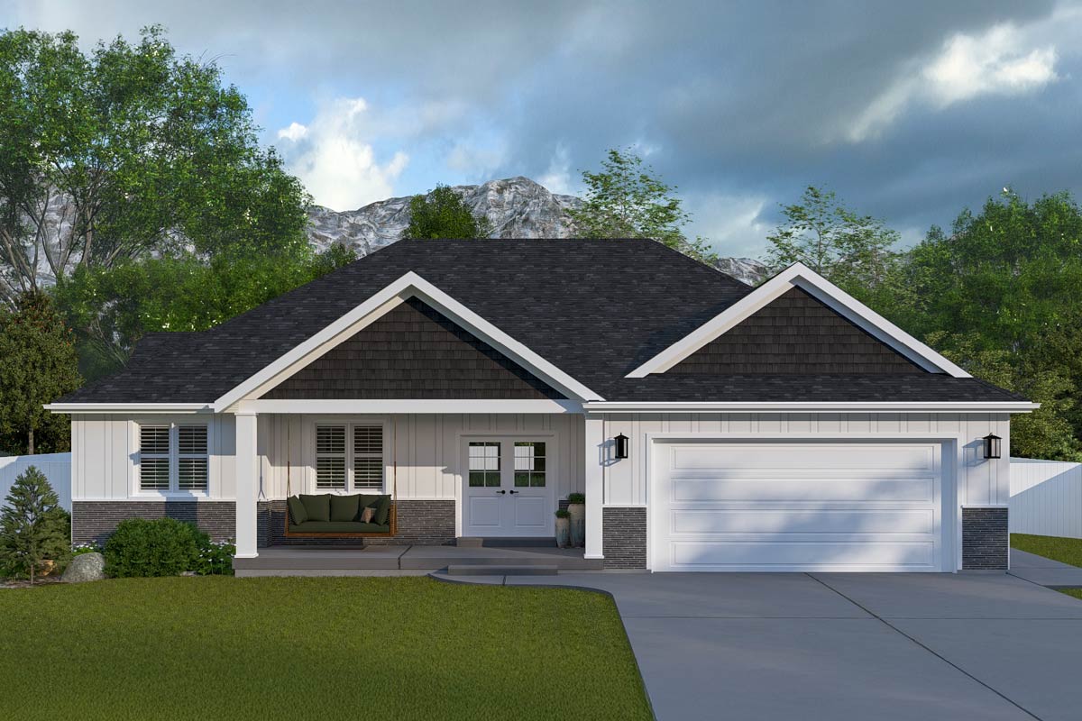 Traditional Ranch House Plan 61616UT: Single-Story Traditional Ranch House Plan with Clustered ...