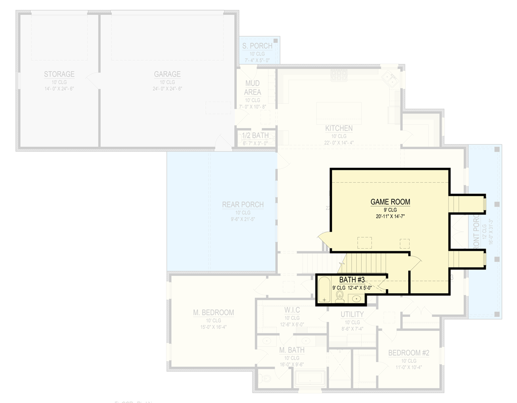 Plan 170009ADS: 3-Bed French Country House Plan with Game Room - 2856 Sq Ft - Floor Plan - 2nd Floor - French Country, Southern