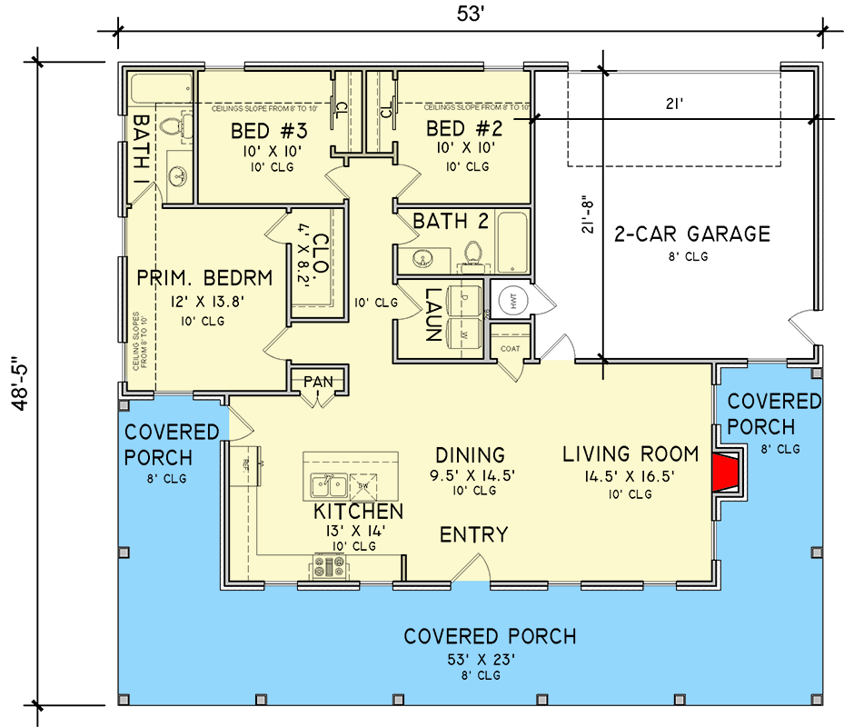 Ranch House Floor Plans Porches Discover The Affordable Frenchboro 3BR