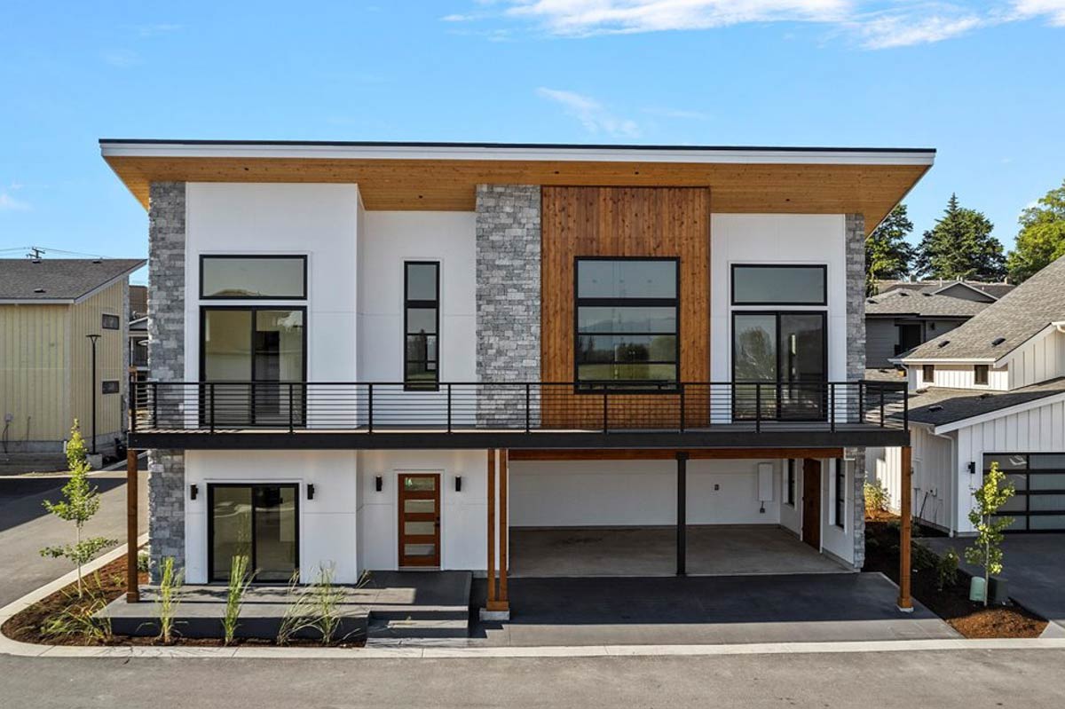 Two Level Home Designs Plan 280230JWD: Contemporary 2-Bedroom Home with Formal Dining and Dual ...