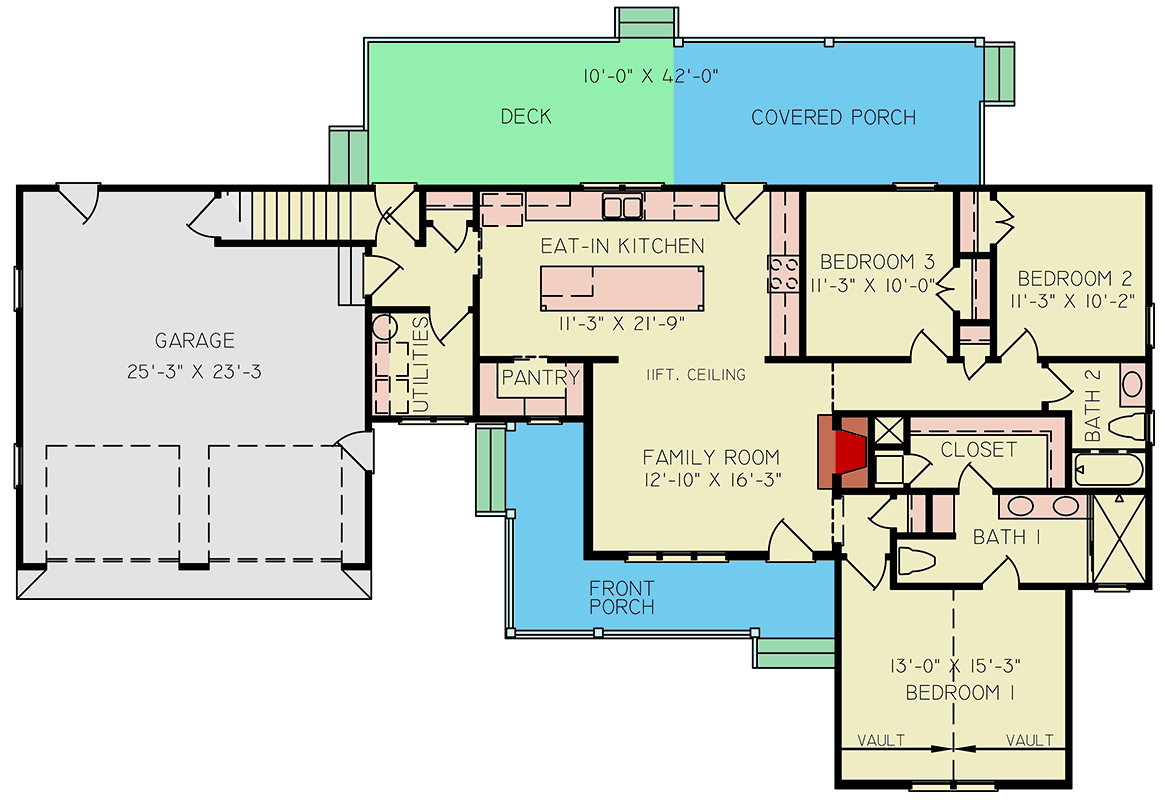 Plan 25891GE: Charming 3-Bedroom Farmhouse with Vaulted Primary Suite ...