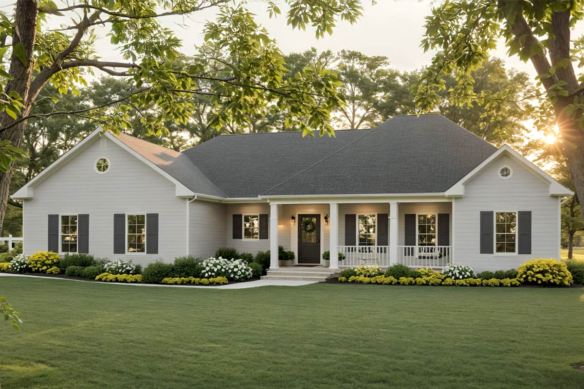 Plan 51240MM: Cozy Ranch House Plan with Spacious Porches and Split ...
