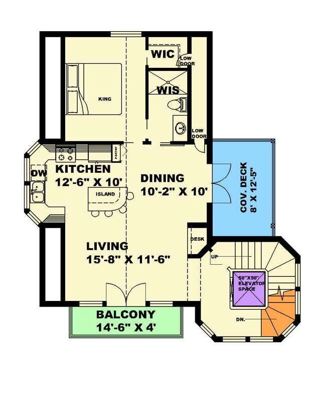 Plan 350141GH: Contemporary Farmhouse Plan with Tower and Loft - Floor Plan - Main Level - Farmhouse