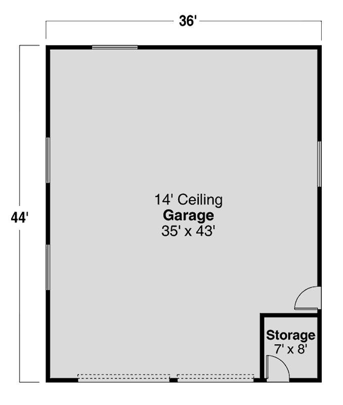 Plan 720124DA: Expansive Detached 4-Car Garage with Storage Area - Floor Plan - Main Level - Country, Traditional