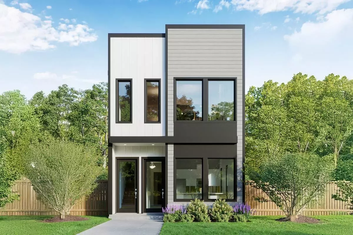 Narrow Modern Urban Duplex with Spacious Layout and Stylish Design