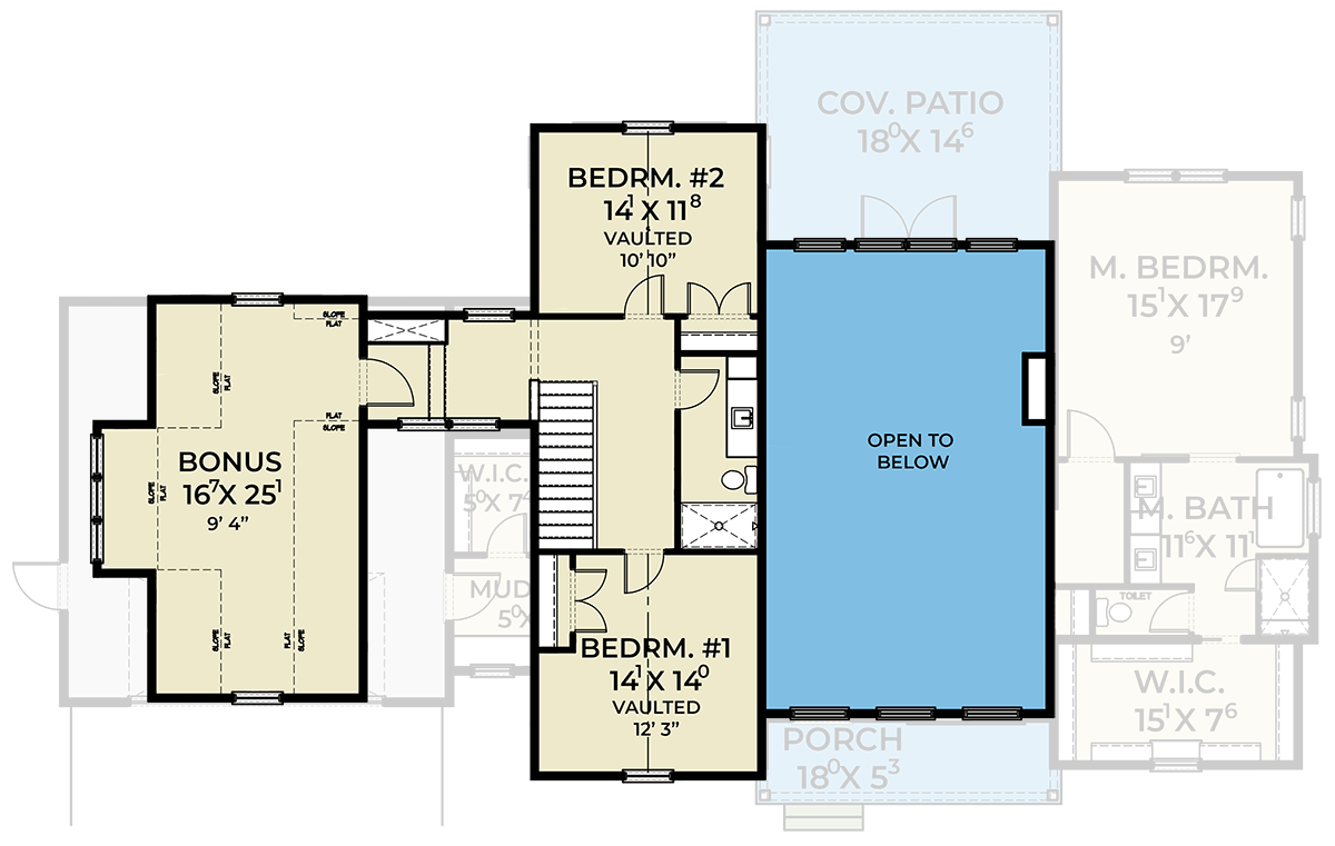 Plan 280245JWD: Elegant Contemporary Farmhouse Plan with Versatile Bonus Room - Floor Plan - 2nd Floor - Contemporary, Farmhouse
