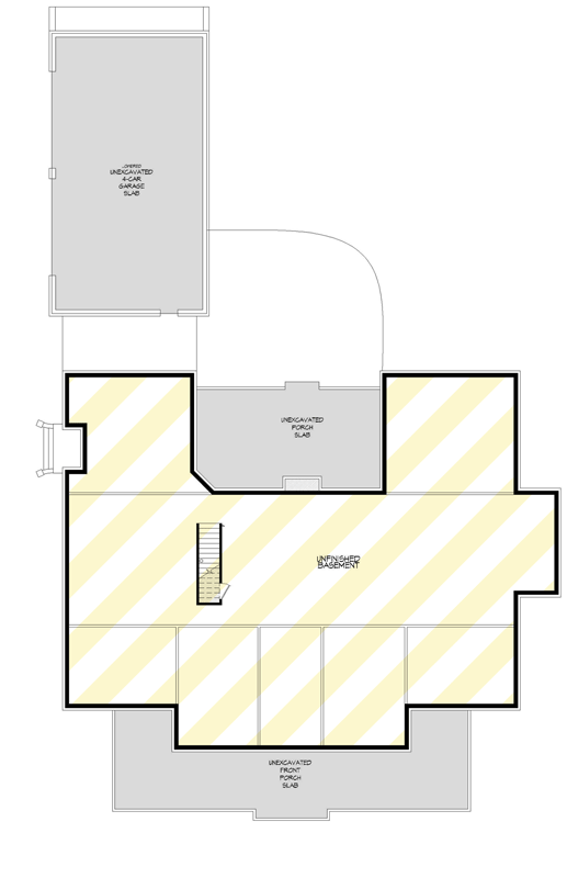 Plan 680569VR: Expansive Colonial Farmhouse with Masterful Design and Entertainment Spaces - Floor Plan - Unfinished Basement Level - Colonial, Farmhouse