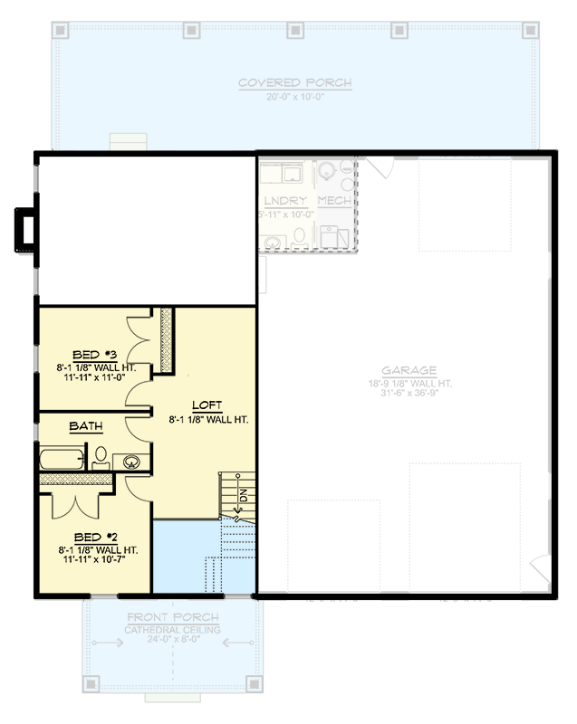 Plan 135370GRA: Spacious 3-Bedroom Barndominium with RV Garage and Loft - Floor Plan - 2nd Floor - Barndominium