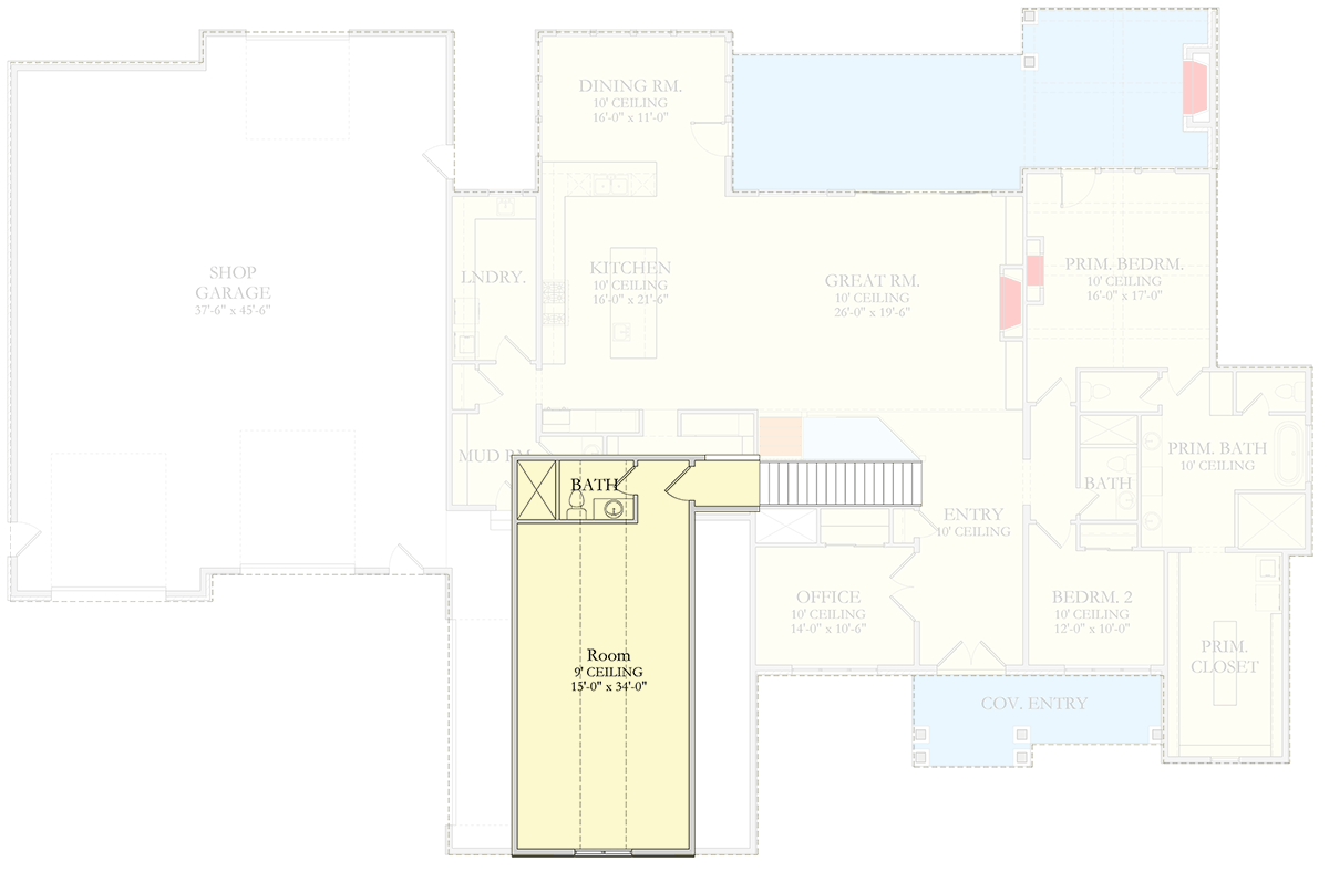 Plan 490149NAH: Luxurious New American Farmhouse Plan with Home Theater and Finished Bonus Room - Floor Plan - 2nd Floor - Farmhouse, New American