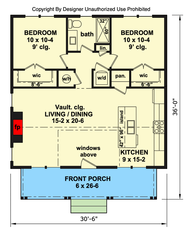 Plan 140032RK: Compact Country Farmhouse Plan with Vaulted Living Area - Floor Plan - Main Level - Country, Farmhouse