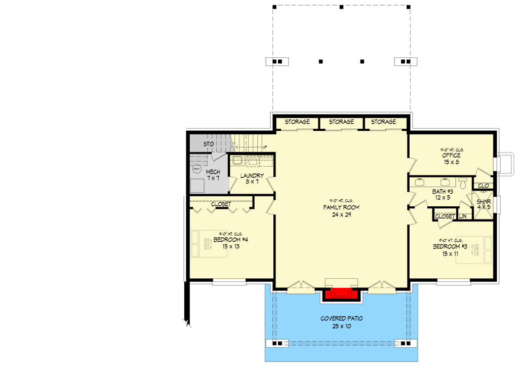 Plan 680578VR: 4-Bedroom Mountain Retreat with Game Room and Home Office - Floor Plan - 2nd Floor - Mountain, New American