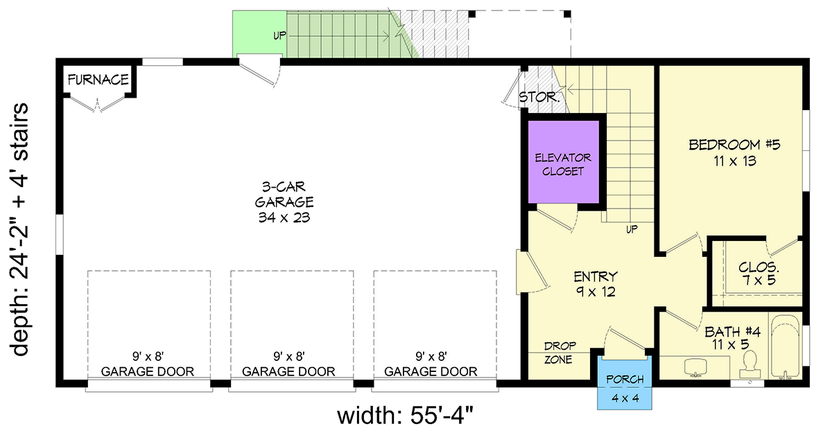 Plan 680582VR: Modern Coastal Retreat with Elevator and Scenic Mezzanine - Floor Plan - Main Level - Coastal, Contemporary