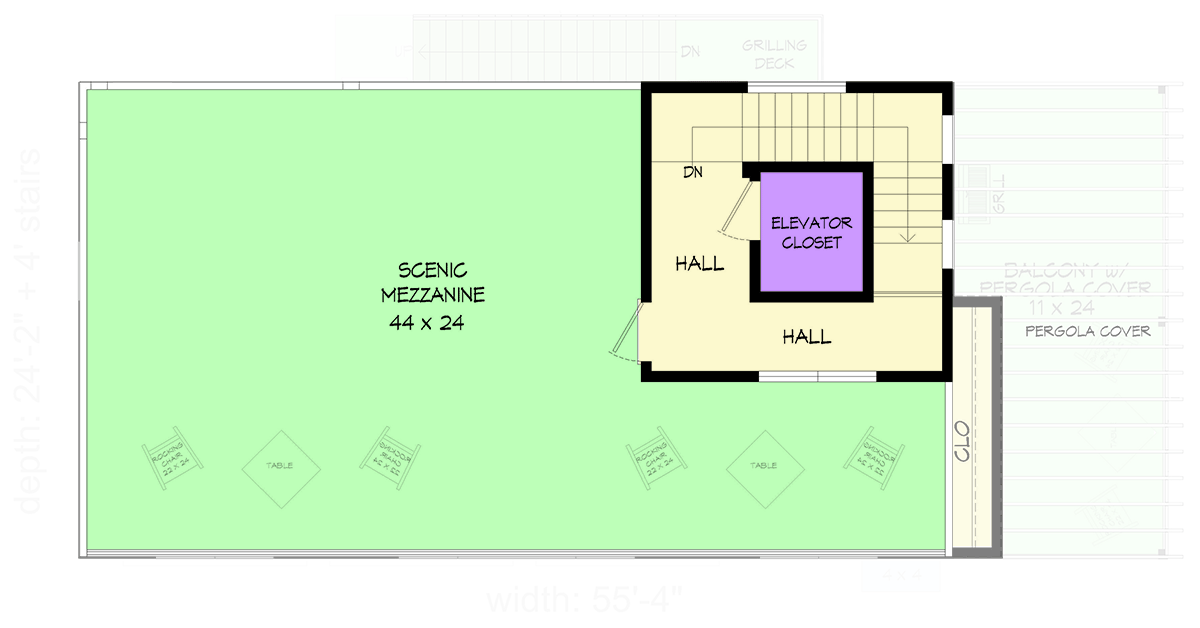 Plan 680582VR: Modern Coastal Retreat with Elevator and Scenic Mezzanine - Floor Plan - Image #11 - Coastal, Contemporary