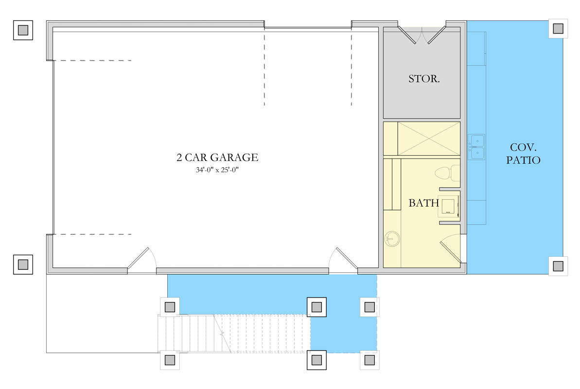 Plan 490160NAH: Two-Story Modern Carriage Garage Plan with Covered Deck