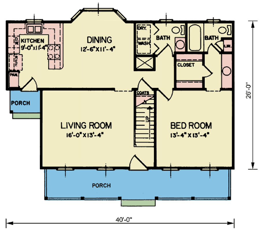 Plan 25919GE: Country Craftsman Plan with Split Bedroom Design - Floor Plan - Main Level - Country, Craftsman