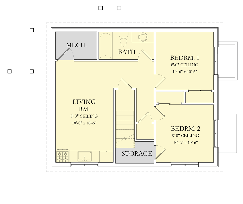 Plan 490169NAH: Mountain Style Cabin Plan with Five Bedrooms - Floor Plan - Basement Level - Cabin, Mountain, Rustic