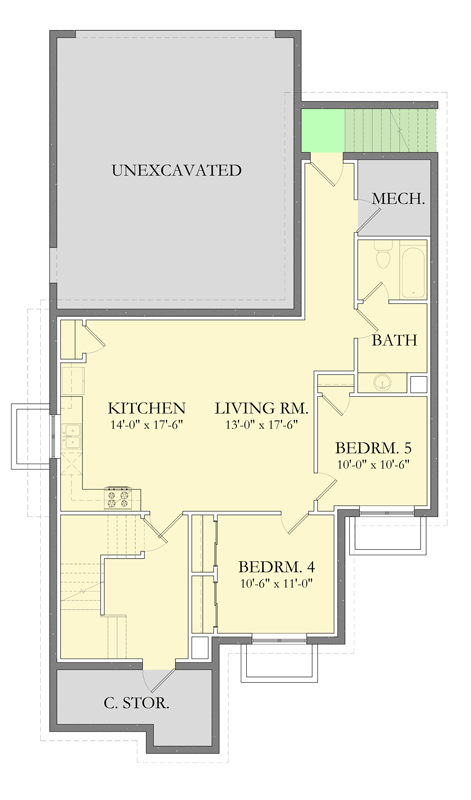 Plan 490172NAH: Spacious Two-Story Traditional House Plan with Loft and Split Bedroom - Floor Plan - Lower Basement Level - Traditional