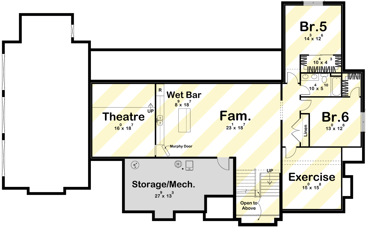 Plan 623534DJ: Two-Story Modern Cottage House Plan with Upstairs Loft - Floor Plan - Optional Lower Level Layout ($ Paid Option) - Cottage, Transitional, Tudor