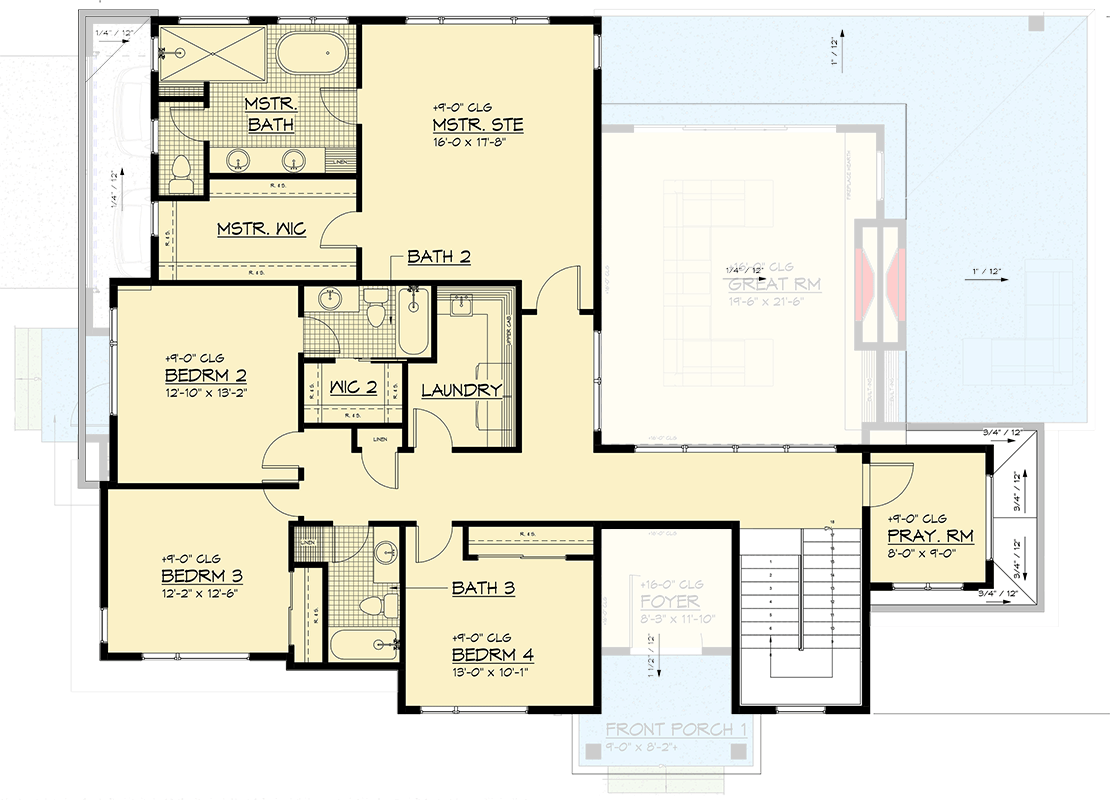 Plan 666306RAF: Modern Northwest House Plan with Split Bedrooms and Flex Room - Floor Plan - 2nd Floor - Contemporary, Modern, Northwest