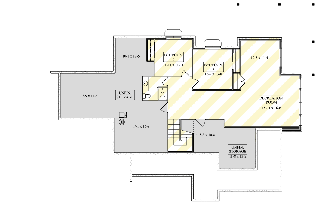 Plan 95284RW: Contemporary Mountain Ranch House Plan with Wraparound Porch - Floor Plan - Optional Lower Level - Contemporary, Mountain, Ranch, Rustic