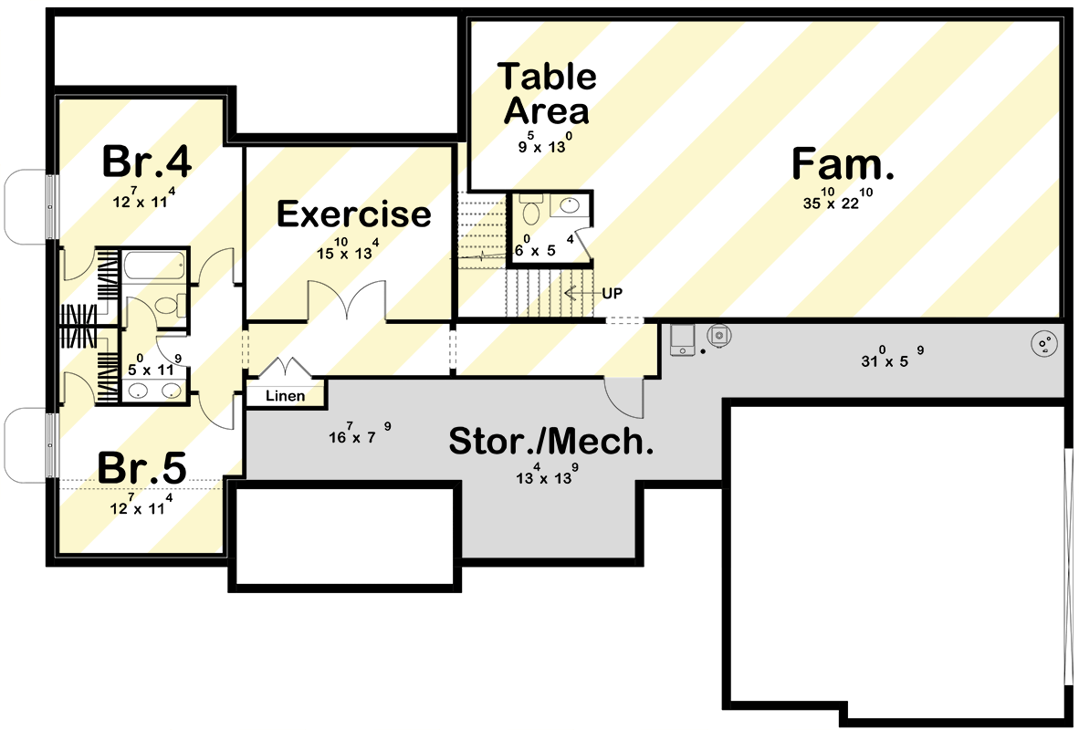 Plan 623537DJ: Transitional Farmhouse House Plan with Split Bedrooms - Floor Plan - Optional Lower Level Layout ($ Paid Option) - Farmhouse, Transitional