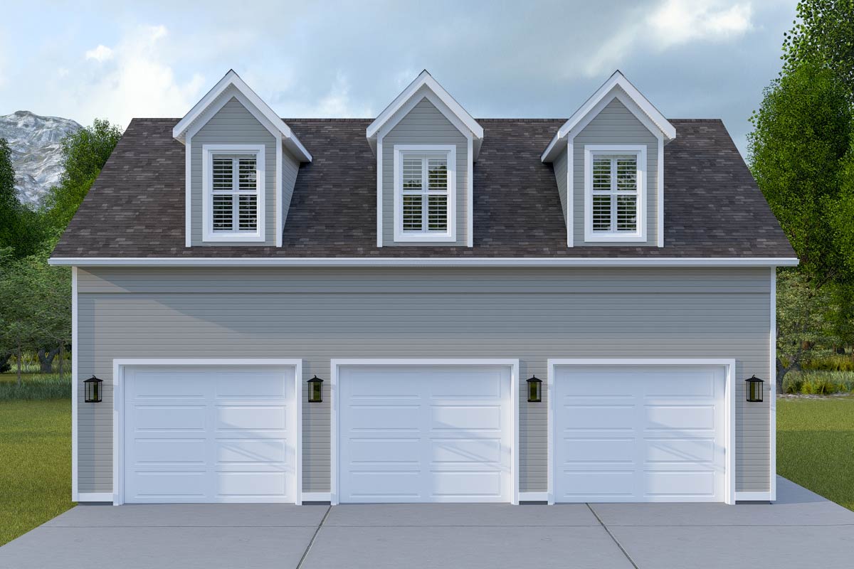 Plan 61650UT: Expansive Traditional Three-Car Garage with Optional ...