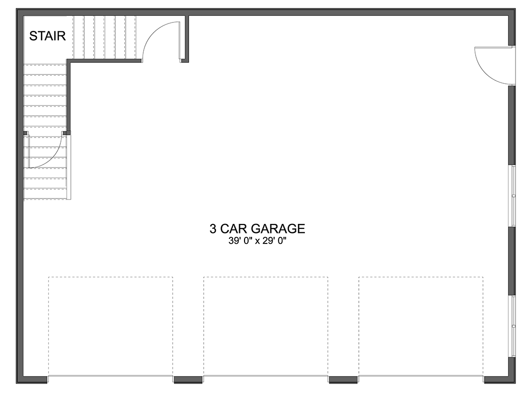Plan 61650UT: Expansive Traditional Three-Car Garage with Optional Bonus Room - Floor Plan - Main Level - Traditional