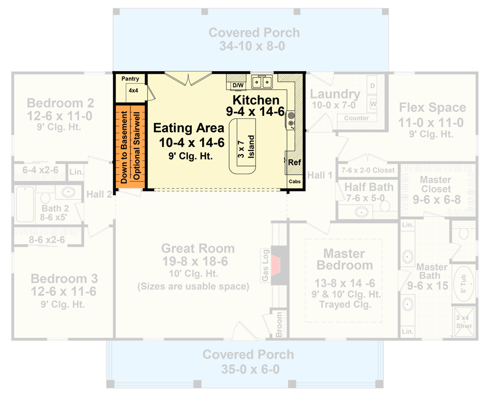Plan 51255MM: Open-Concept Ranch Plan with Split Bedroom Design - Floor Plan - Optional Pantry and Porch Entrance Layout - Country, Ranch