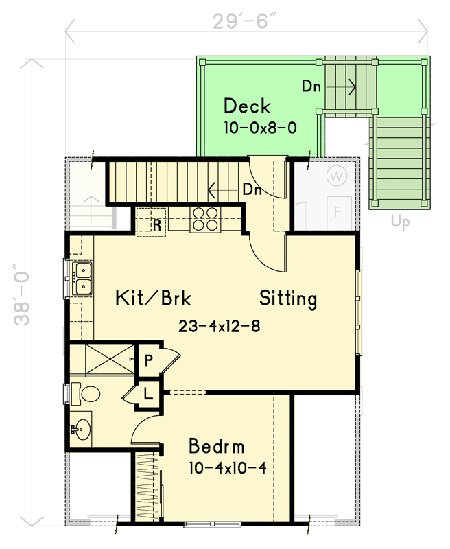 Plan 22005SL: Single-Bedroom Carriage House with Attached Garage - Floor Plan - 2nd Floor - Carriage, Colonial, Modern Farmhouse, Traditional