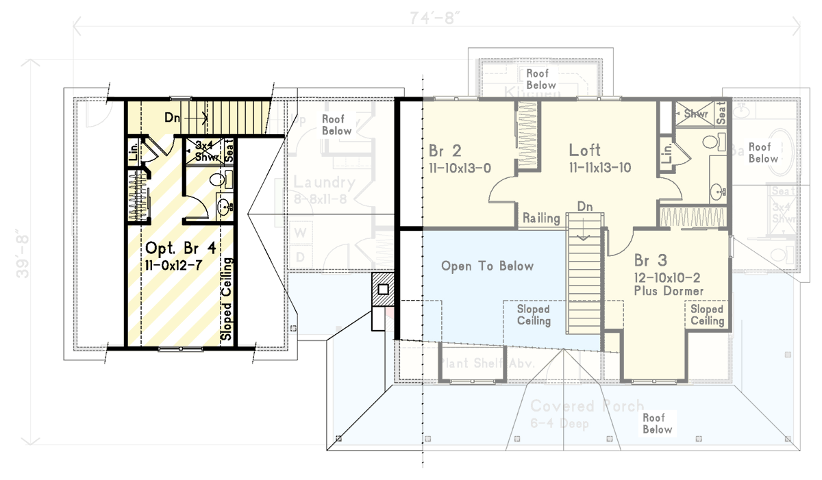 Plan 22017SL: Four-Bedroom Farmhouse Plan with Wrap Around Porch - Floor Plan - Optional Fourth Bedroom Upper Level - Country, Farmhouse