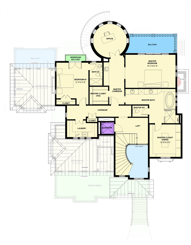 Plan 30091RT: Luxurious 4-Bedroom House Plan with Elevator and Outdoor Kitchen - Floor Plan - 3rd Floor - Mediterranean