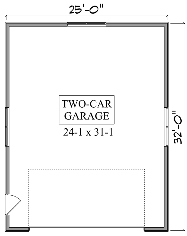 Plan 95305RW: Modern Farmhouse Two-Car Detached Garage Plan with 12-Foot Ceilings - Floor Plan - Main Level - Modern Farmhouse