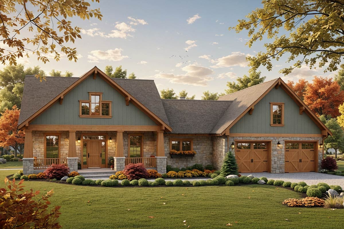 Plan 51261MM: Craftsman House Plan with Bonus Room and Two Porches