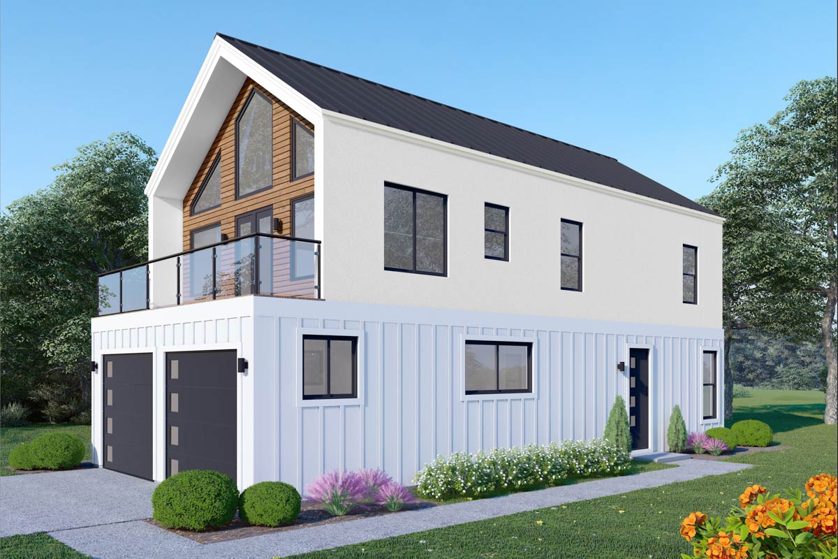Image showcasing Plan 680601VR: Sleek Scandinavian House Plan with Vaulted Living and ...